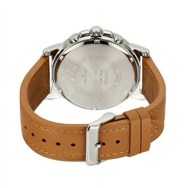 Casio MTP‑E129L‑2B2 – Orologio analogico da uomo, cronografo giorno-data, 50 m WR