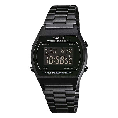 Casio B640WB‑1B – Orologio Vintage Digitale Nero, LED, Cronometro 1/100 sec, 5 ATM