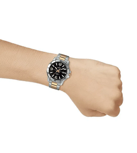 Orologio Casio MTP‑VD01SG‑1B – acciaio bicolore 50 m con data