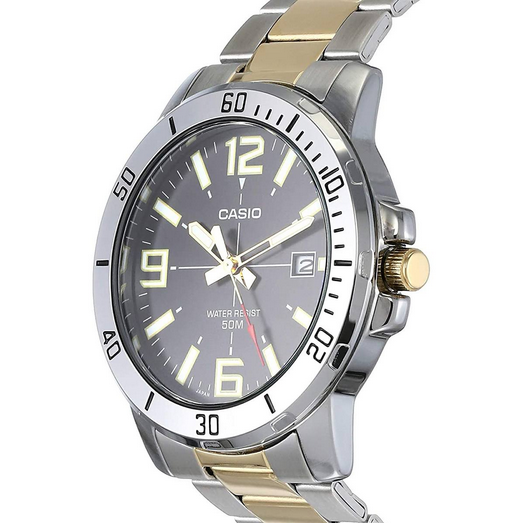 Orologio Casio MTP‑VD01SG‑1B – acciaio bicolore 50 m con data