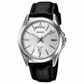 Casio MTP-1370L-7A – Orologio uomo in pelle, quadrante Argento