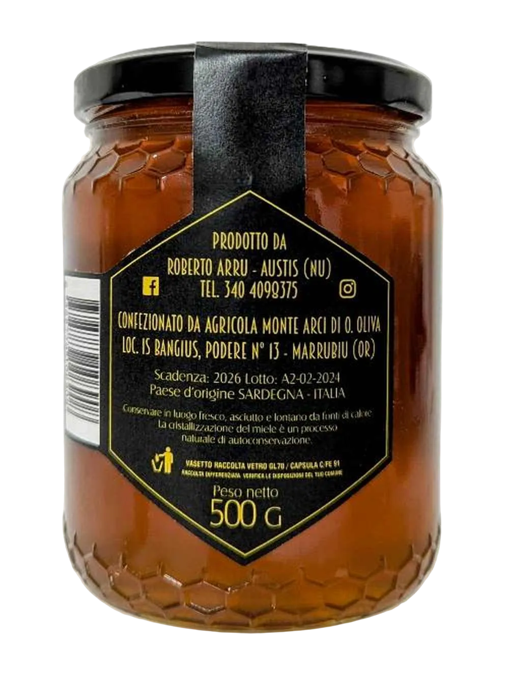 Miele di Eucalipto 500gr - Apicoltura Roberto Arru