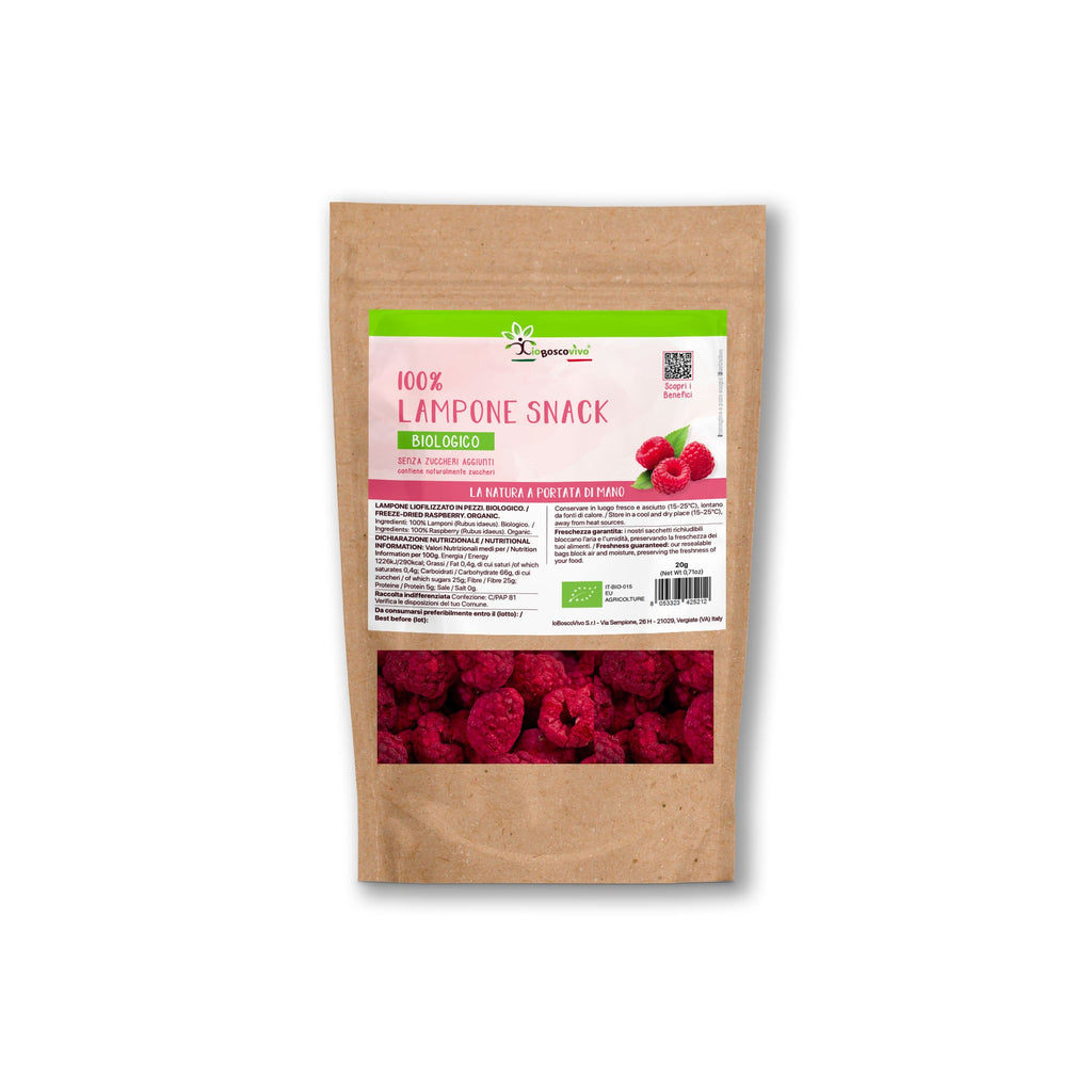 100% Lampone Snack liofilizzato intero BIO - 20g