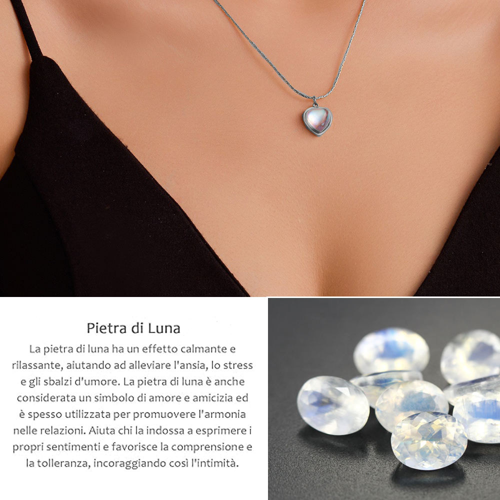 Collana Pietra di Luna in Argento Sterling 925 - A mia zia