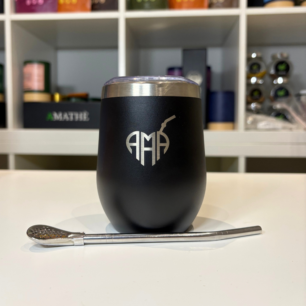 Tazza Nera con Bombilla