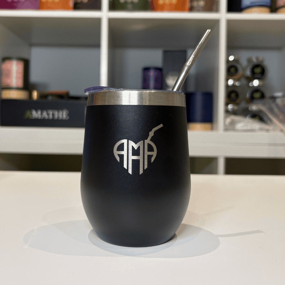 Tazza Nera con Bombilla