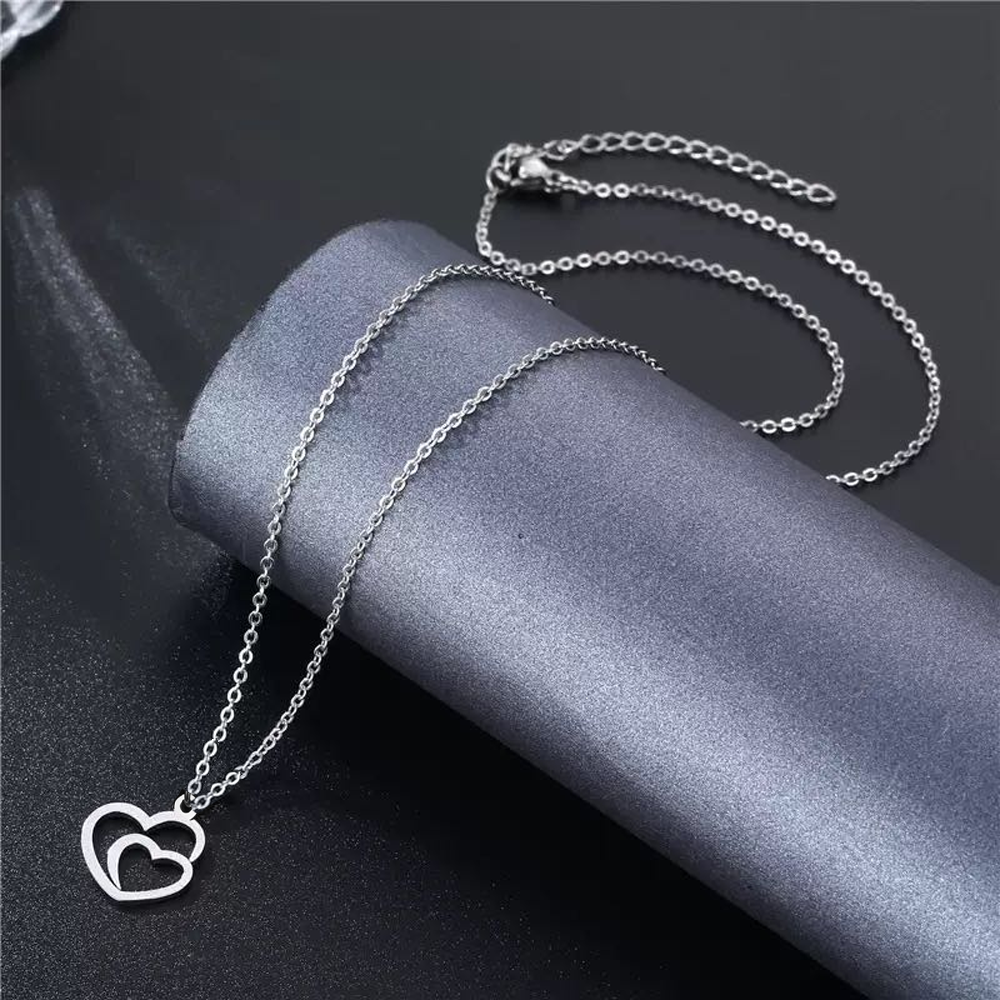 Collana Due Cuori Uniti in Argento Sterling 925 - A mia mamma