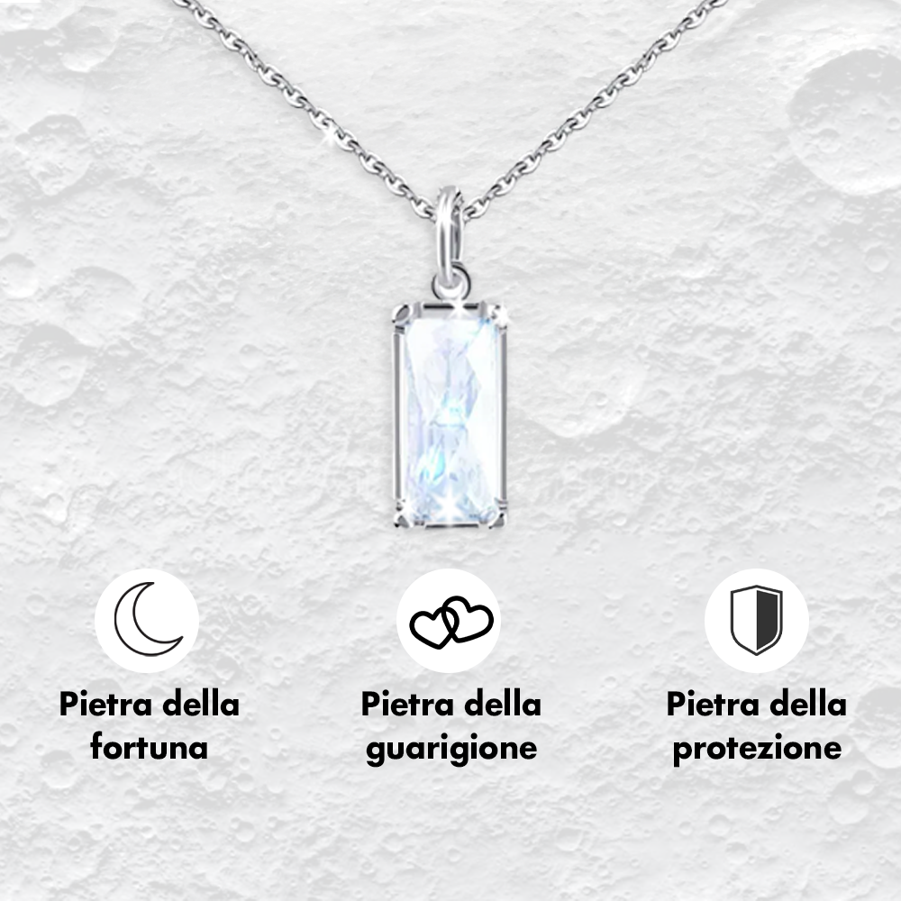 Collana Pietra di Luna Rettangolare in Argento Sterling 925 - A mia Cugina