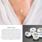 Collana Pietra di Luna Rettangolare in Argento Sterling 925 - A mia Zia