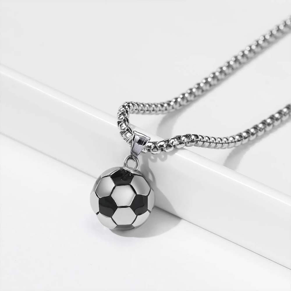 Collana Calcio - Acciaio Inox Lucidato di Alta Qualità