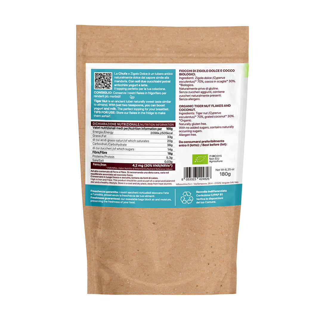 Chufa Flakes al Cocco Bio - Fiocchi di Chufa Senza Glutine - 180g