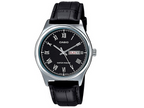 Orologio Casio MTP‑V006L‑1B – acciaio / cinturino pelle, giorno & data