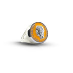 Anello Chevalier Argento Smalto Dolce Vita Anni 50 Vintage