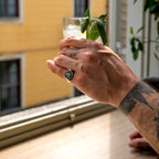 Anello Chevalier Argento Smalto Dolce Vita Anni 50 Vintage