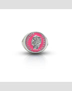 Anello Chevalier Argento Smalto Dolce Vita Anni 50 Vintage