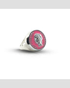 Anello Chevalier Argento Smalto Dolce Vita Anni 50 Vintage