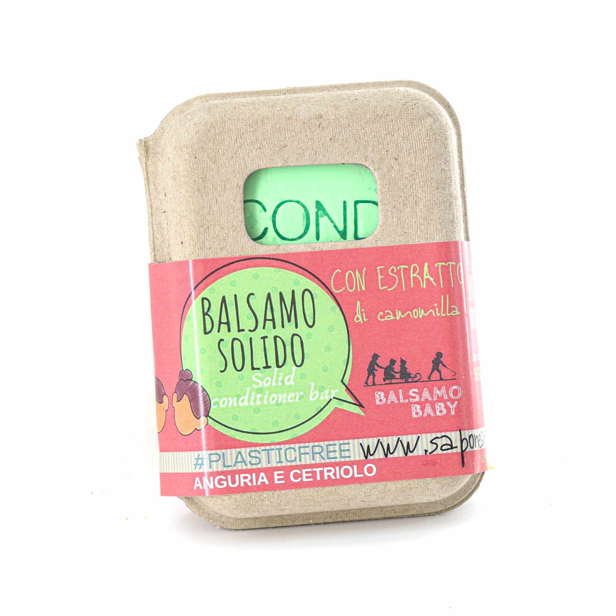 BALSAMO SOLIDO BABY ALL' ANGURIA E CETRIOLO CON  BAR SAVER IN SUGHERO