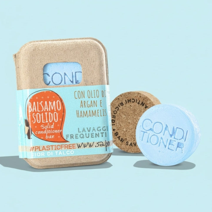 BALSAMO SOLIDO LAVAGGI FREQUENTI AL TALCO CON BAR SAVER IN SUGHERO