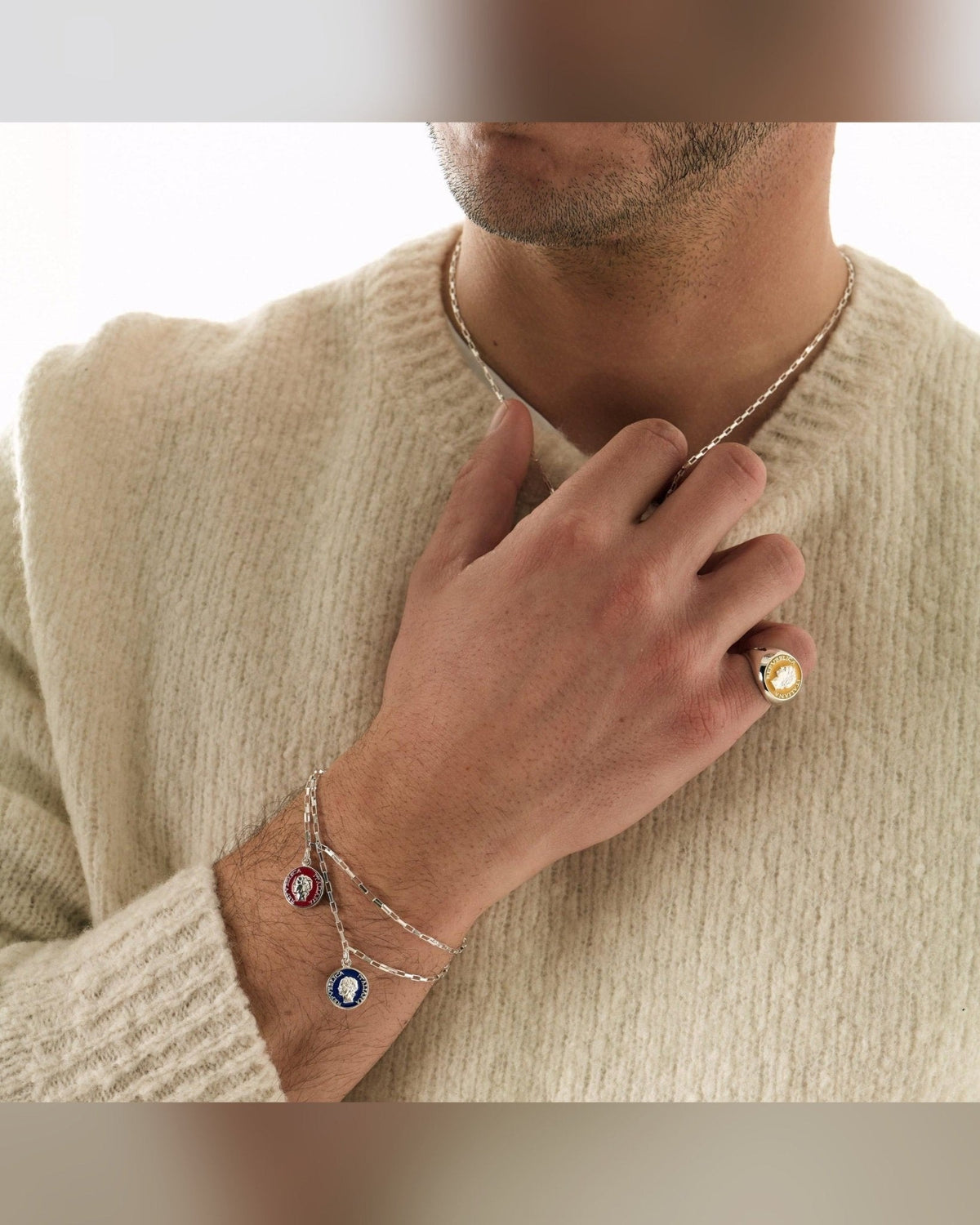 BDG Accessories Bracciale Argento Smalto Dolce Vita Anni 50 Vintage