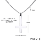 Collana Croce al Rovescio - A Mio Figlio, con Amore Mamma.