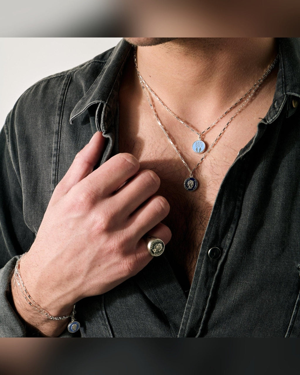 Collana Argento Smalto Dolce Vita Anni 50 Vintage BDG Accessories