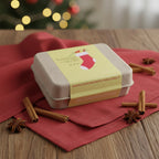 CONFEZIONE SAPONETTE NATALIZIE MELISSA, VANIGLIA, TALCO, MUSCHIO BIANCO