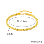 Bracciale Uomo - Corda Oro in Argento Sterling 925