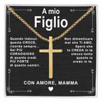 Collana Croce - A Mio Figlio, con Amore Mamma.