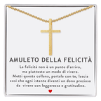 Collana Croce Oro - Amuleto della Felicità.