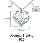 Collana da Donna in Argento Sterling 925 - Mamma, Ti voglio bene