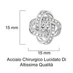 Orecchini Nodo con Pietra in Acciaio chirurgico - Alla donna della mia vita