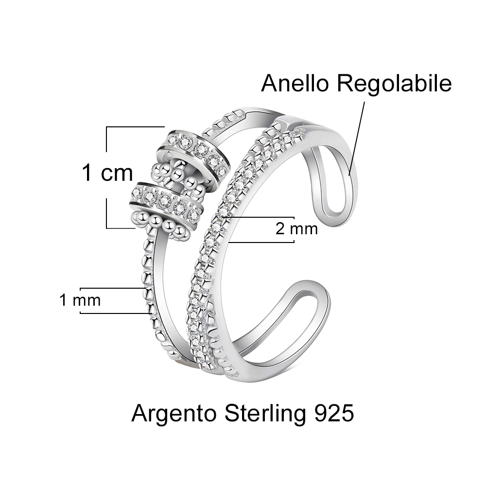 Anello da Donna in Argento Sterling 925 Per mia Figlia - Ansia