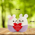 Peluche Crochet con Base in Legno - Topini Inseparabili