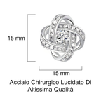 Orecchini Nodo con Pietra in Acciaio chirurgico - A mia mamma