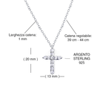 Collana Croce Argento sterling 925 - Prima Comunione