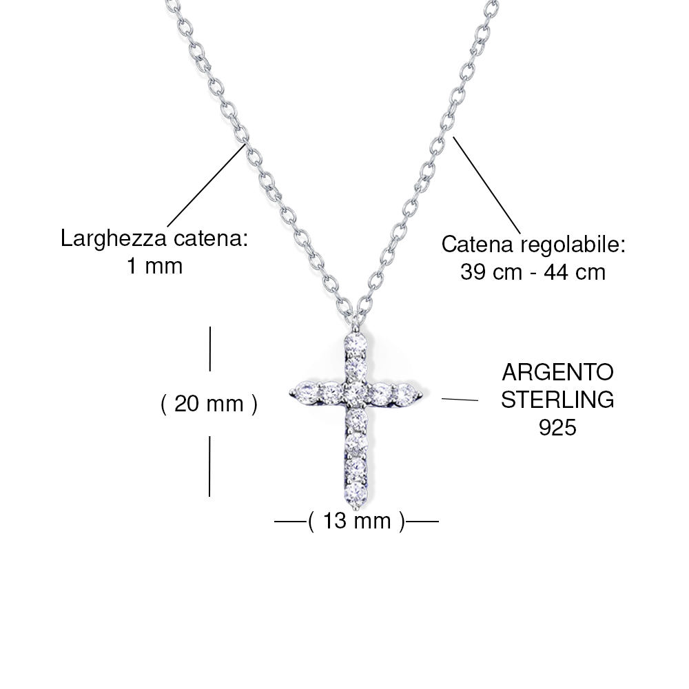 Collana Croce Argento sterling 925 - Prima Comunione