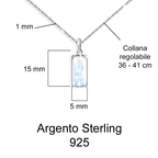 Collana Pietra di Luna Rettangolare in Argento Sterling 925 - A mia Moglie
