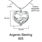 Collana da Donna in Argento Sterling 925 - Mamma, Ti vogliamo bene