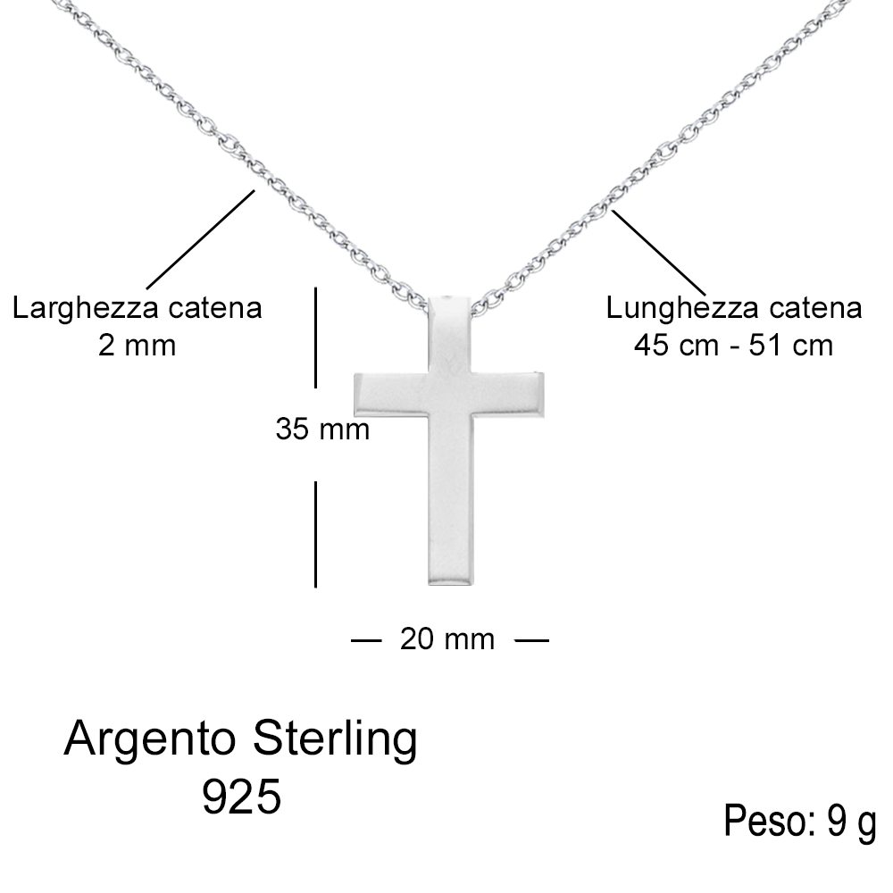 Collana Croce Argento sterling 925 - Al mio Maritino