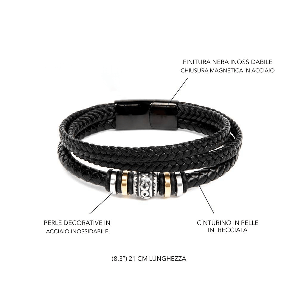 Bracciale Pelle Intrecciata - Cugino