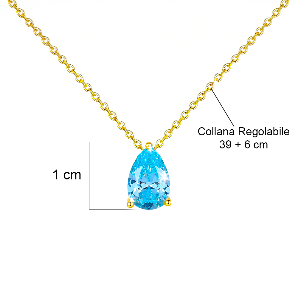Collana con Pietra Acquamarina - Argento Sterling 925