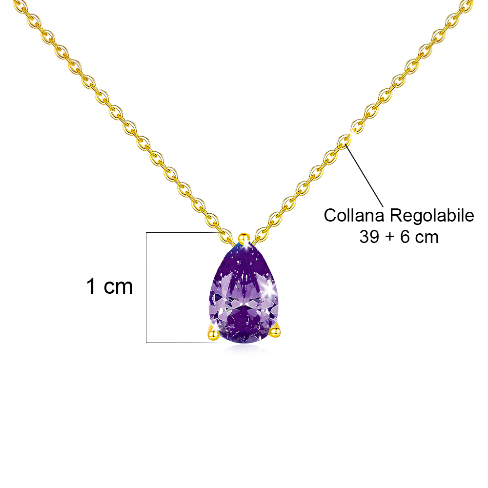 Collana con Pietra Ametista in Argento Sterling 925
