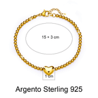Bracciale Donna in Argento Sterling 925 - Con catena di cuori