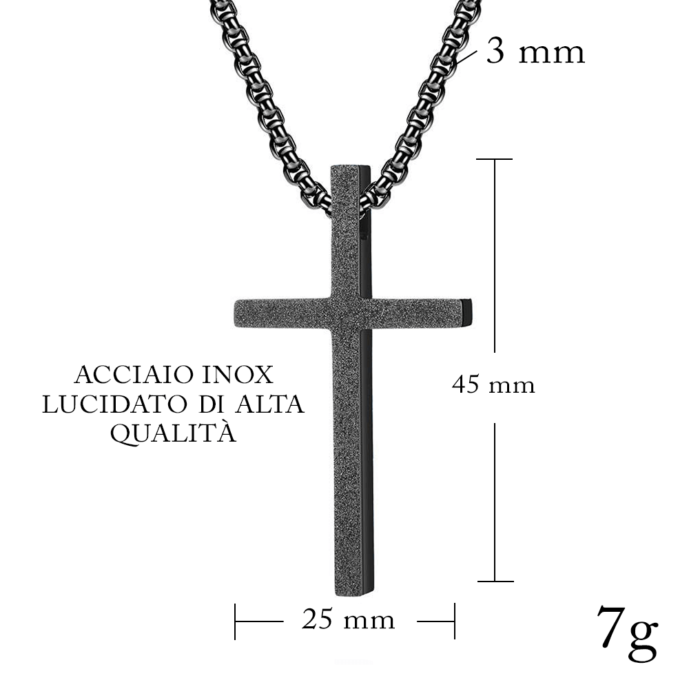 Collana Croce Nera - Amuleto della Felicità.