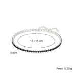 Bracciale Tennis Nero in Argento Sterling 925 - A mio Suocero