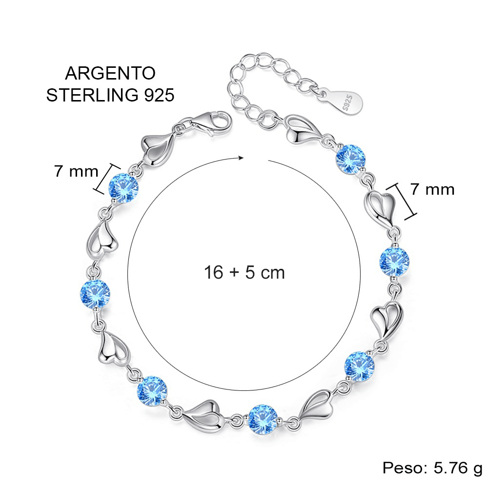 Bracciale Pietre Blu - A mia Moglie San Valentino