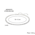 Bracciale Tennis Bianco in Argento Sterling 925