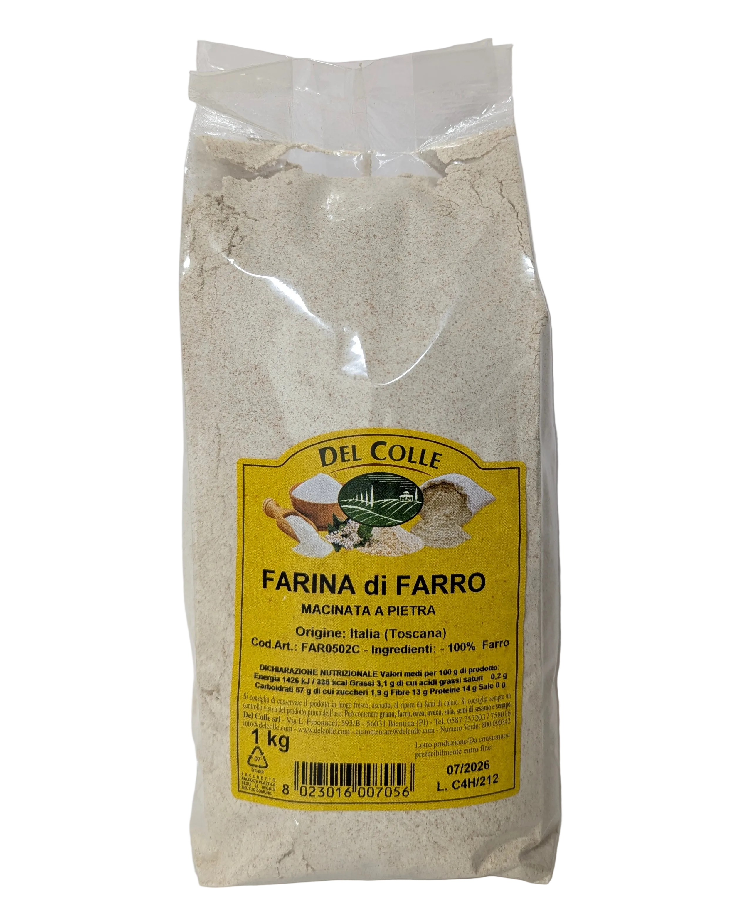 Farro farina Extra macinata a pietra - Del Colle