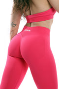 Leggings rosa modello IMMO a vita bassa senza cuciture