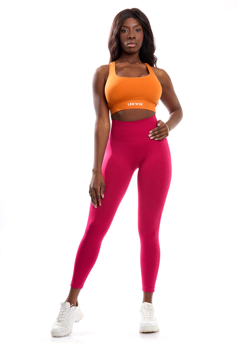 Leggings ciliegia modello POLLY a vita alta senza cuciture